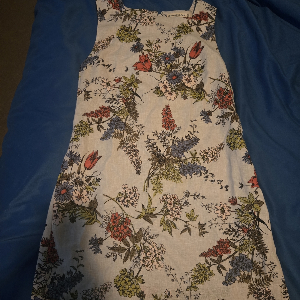Abercrombie & Fitch Floral Mini Shift Dress - Blue / Multicolor